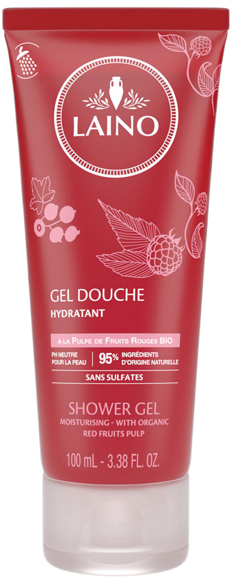 Laino gel douche hydratant pulpe de fruits rouges bio 100 ml